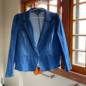 Denim blazer, brand new. Silver hardware.